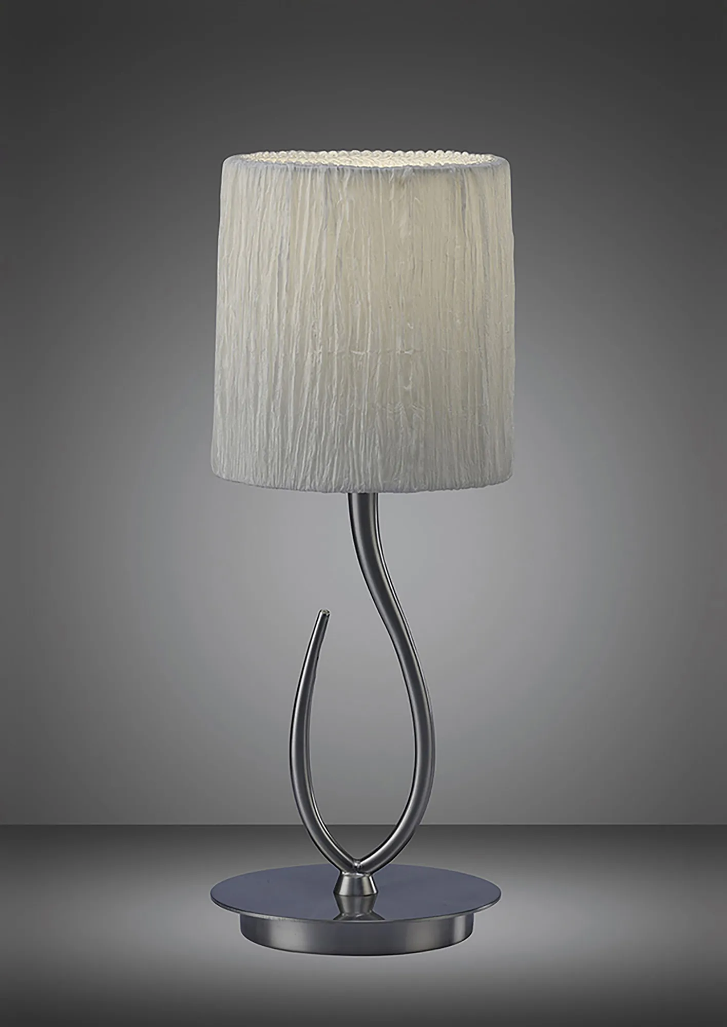 Lua Satin Nickel Table Lamps Mantra Shaded Table Lamps